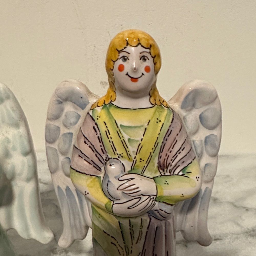 Pair of Hand-Painted Angel Figurines Russian - Picture 9 of 9